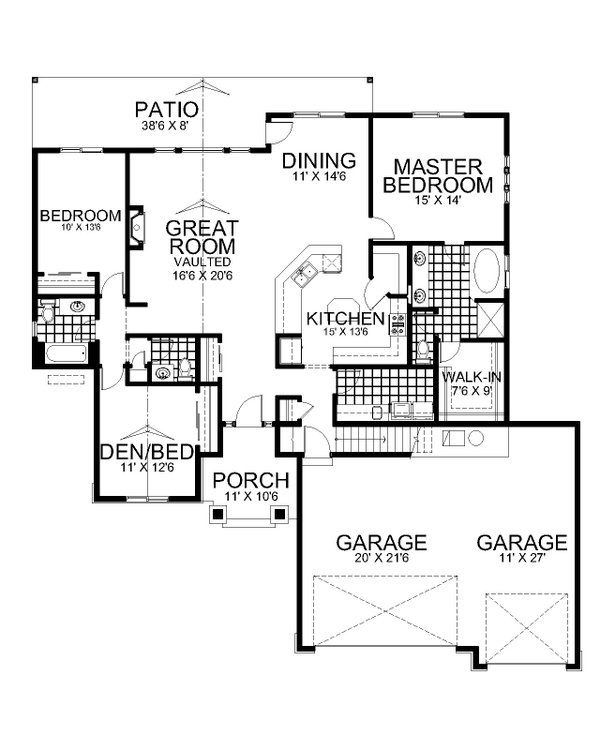 Craftsman Floor Plan - Main Floor Plan #112-250