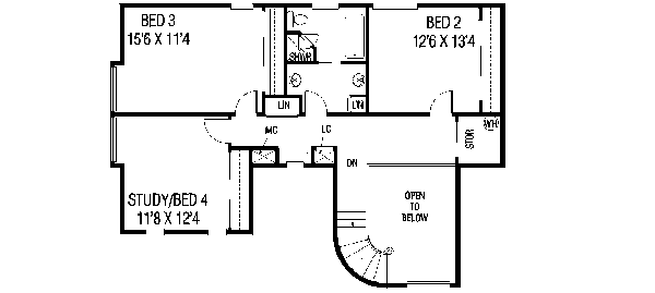 Dream House Plan - Mediterranean Floor Plan - Upper Floor Plan #60-134