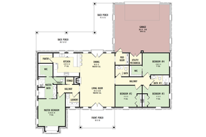 Floor Plan - Main Floor for Craftsman House Plan #1092-56 - 4 bed, 2.5 bath
