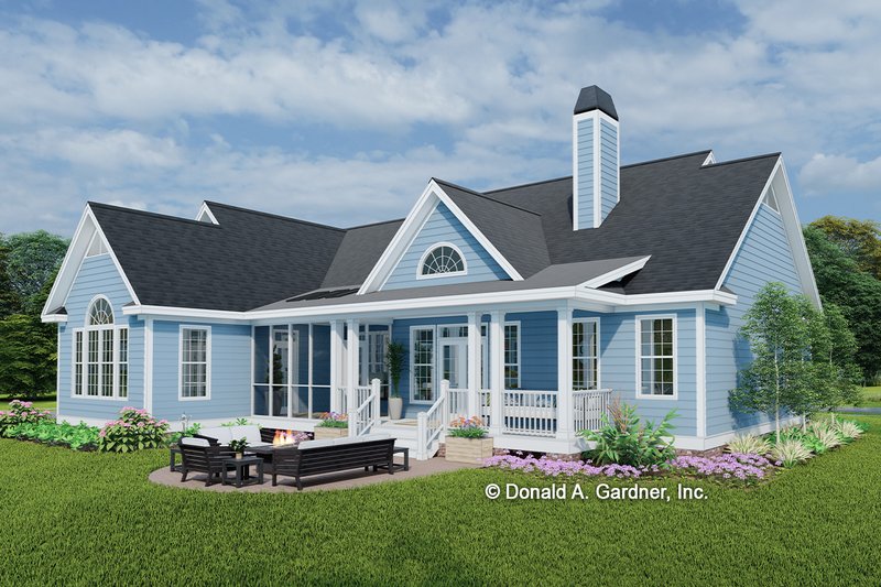 Dream House Plan - Exterior - Rear Elevation for Ranch House Plan #929-938 - 3 bed, 2.5 bath