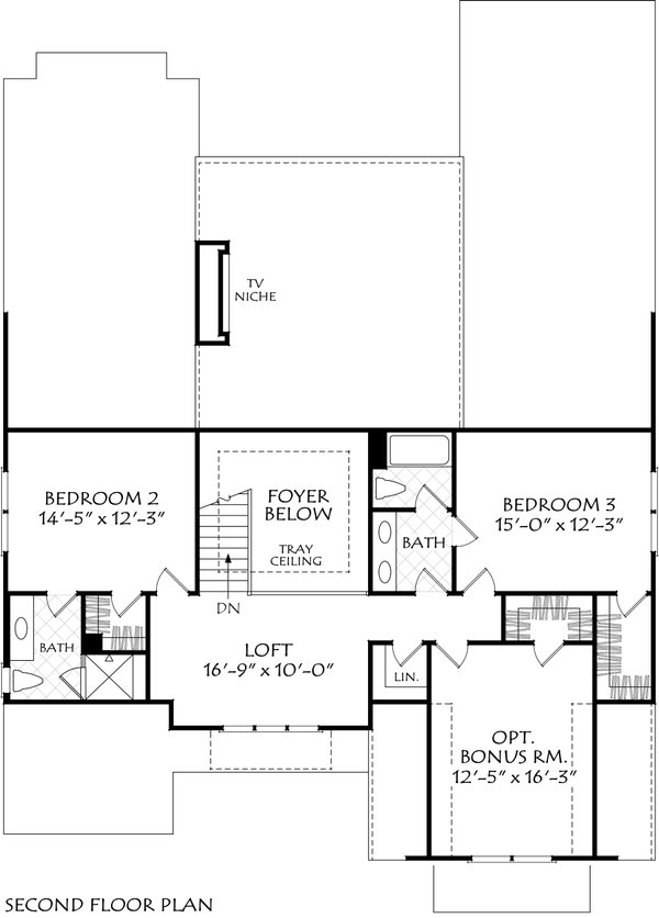 Farmhouse Floor Plan - Upper Floor Plan #927-1026