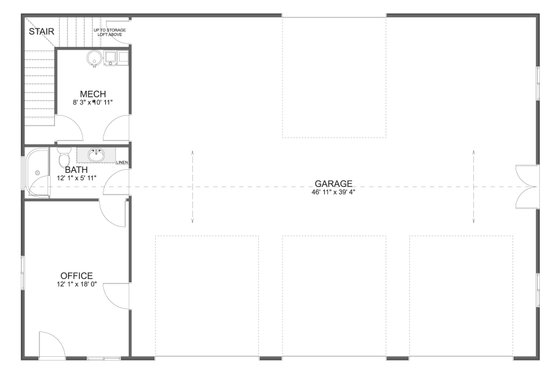 Floor Plan - Main Floor for Traditional House Plan #1060-274, 1 bath