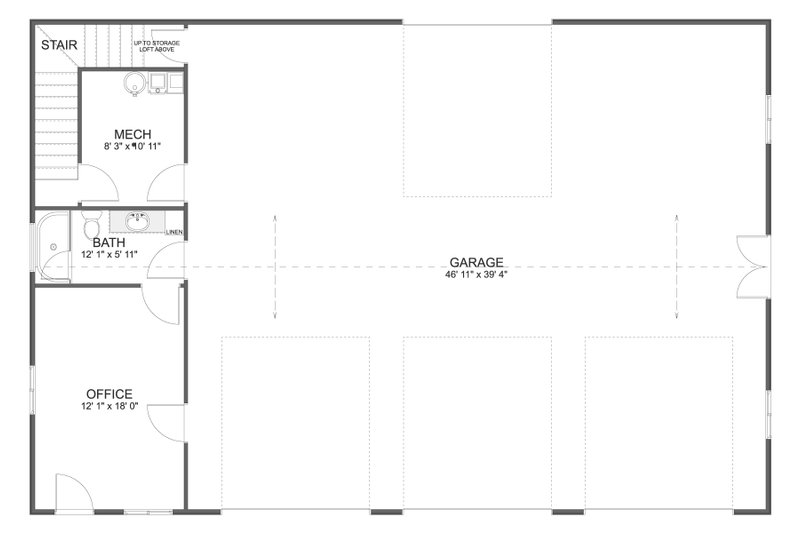 Architectural House Design - Floor Plan - Main Floor for Traditional House Plan #1060-274, 1 bath