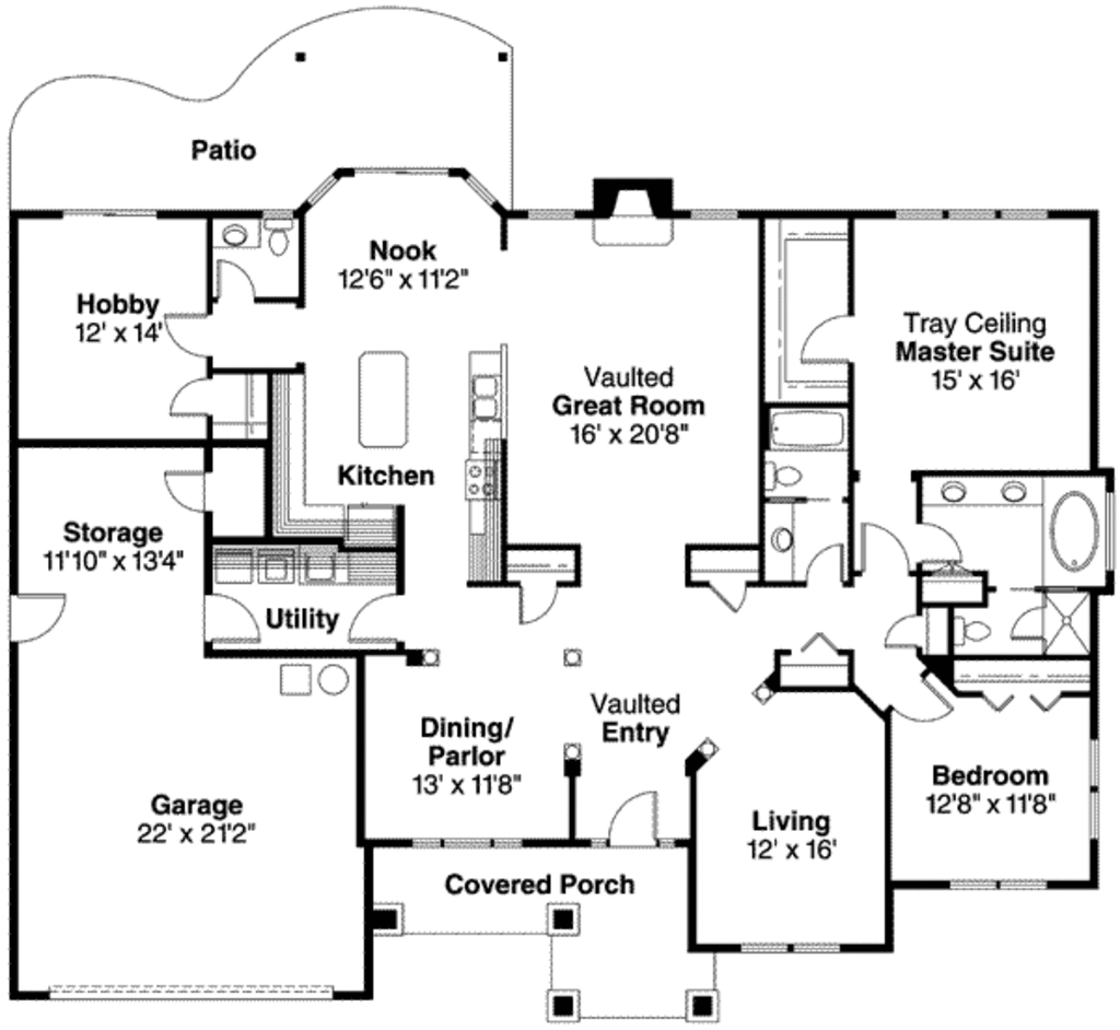 Modern Style House Plan 2 Beds 2.5 Baths 2522 Sq/Ft Plan