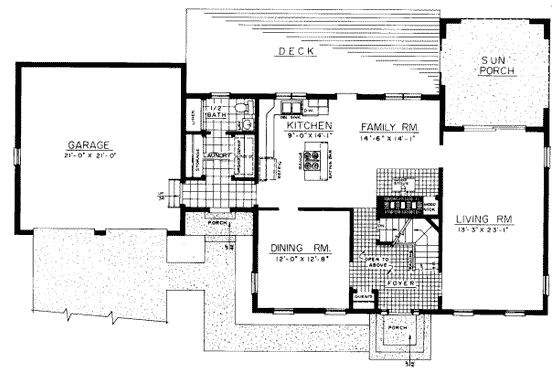 Floor Plan - Main Floor for Colonial House Plan #303-121 - 4 bed, 2.5 bath