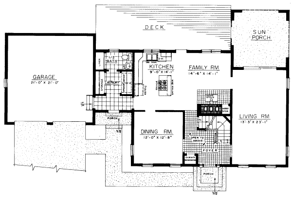 Colonial Floor Plan - Main Floor Plan #303-121