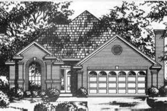 Exterior - Front Elevation for European House Plan #40-360 - 3 bed, 2 bath