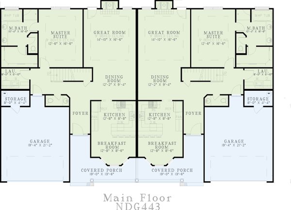 Southern Floor Plan - Main Floor Plan #17-2030
