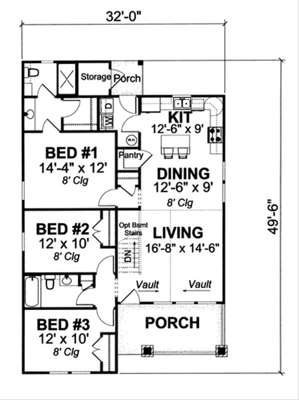Cottage Floor Plan - Main Floor Plan #513-2043