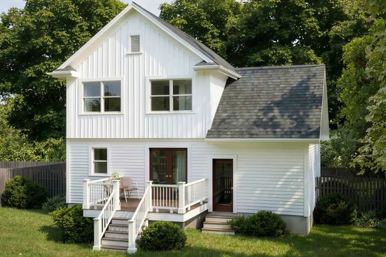 Exterior - Rear Elevation for Farmhouse House Plan #79-271 - 3 bed, 2.5 bath