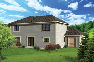 Exterior - Rear Elevation for Craftsman House Plan #70-1099 - 3 bed, 2.5 bath