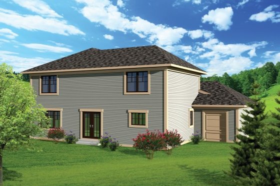 Exterior - Rear Elevation for Craftsman House Plan #70-1099 - 3 bed, 2.5 bath