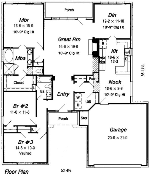 Colonial Floor Plan - Main Floor Plan #329-225