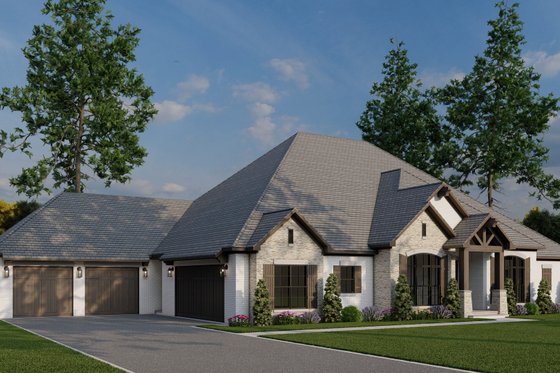 Exterior - Front Elevation 1 for Craftsman House Plan #17-2609 - 5 bed, 3.5 bath