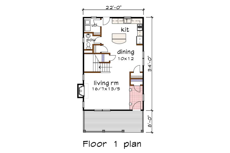 House Plan Design - Floor Plan - Main Floor for Southern House Plan #79-199 - 3 bed, 2.5 bath