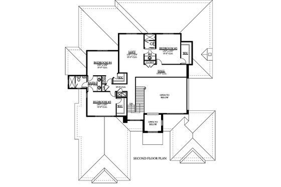 Floor Plan - Upper Floor for Contemporary House Plan #1058-181 - 5 bed, 4.5 bath