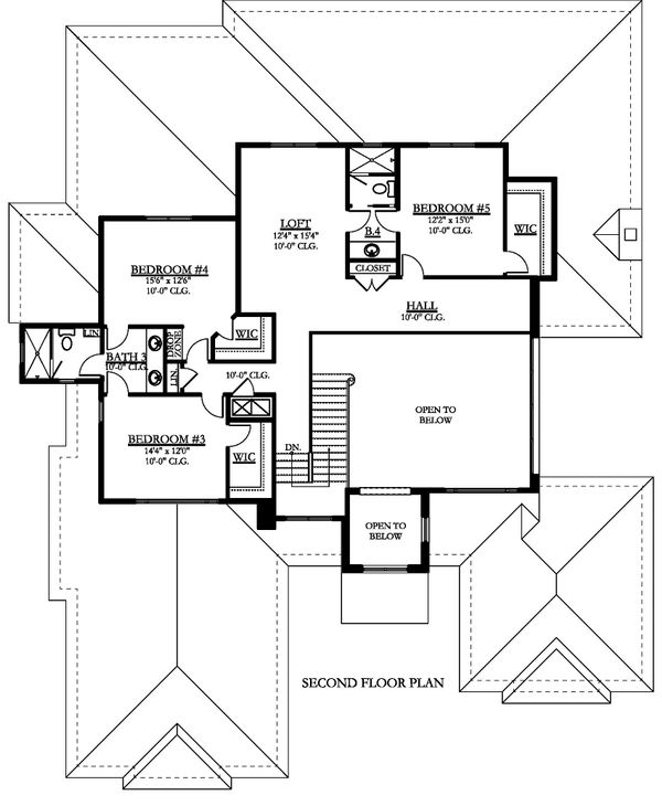 Contemporary Floor Plan - Upper Floor Plan #1058-181