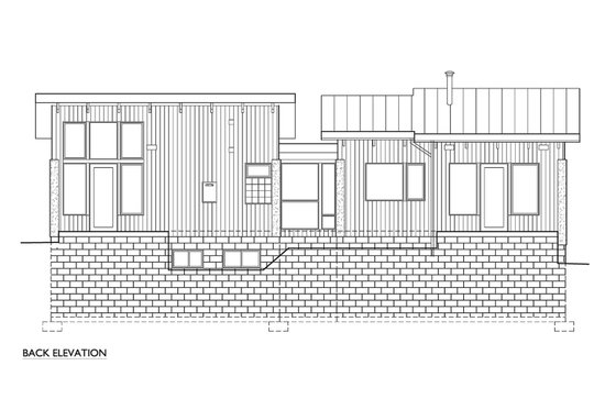 Exterior - Rear Elevation 2 for Modern House Plan #890-6 - 2 bed, 2.5 bath