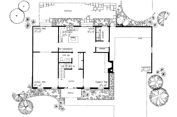 Colonial Floor Plan - Main Floor Plan #72-441