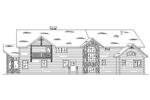 Exterior - Rear Elevation for Traditional House Plan #5-393 - 3 bed, 4 bath