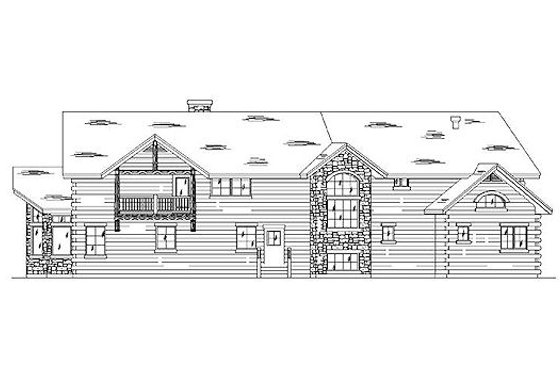 Exterior - Rear Elevation for Traditional House Plan #5-393 - 3 bed, 4 bath