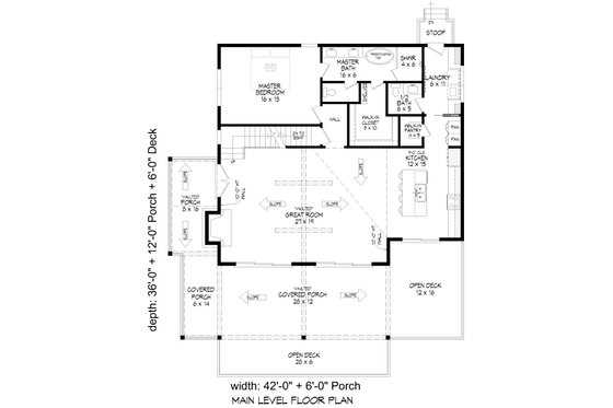Floor Plan - Main Floor for Country House Plan #932-1254 - 3 bed, 4.5 bath