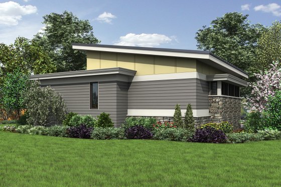Exterior - Rear Elevation for Contemporary House Plan #48-1006, 1 bath