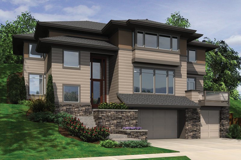 Architectural House Design - Exterior - Front Elevation 5 for Modern House Plan #48-613 - 4 bed, 4 bath