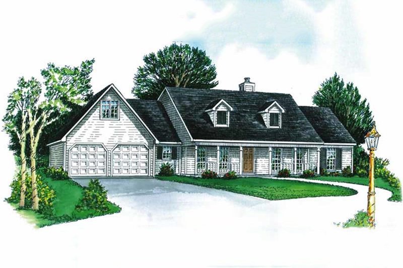 Country Style House Plan - 3 Beds 2 Baths 1476 Sq/Ft Plan #16-118