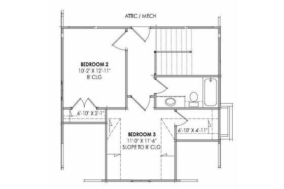 Floor Plan - Upper Floor for Farmhouse House Plan #1096-144 - 3 bed, 2.5 bath