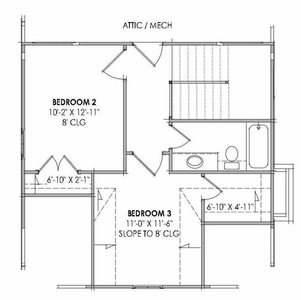 Farmhouse Floor Plan - Upper Floor Plan #1096-144