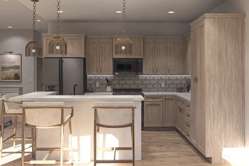House Blueprint - Interior - Kitchen for Modern House Plan #455-419 - 3 bed, 2 bath