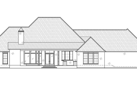 Exterior - Rear Elevation for Southern House Plan #1074-38 - 4 bed, 3.5 bath