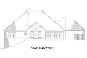 Exterior - Rear Elevation for European House Plan #17-2439 - 4 bed, 3 bath