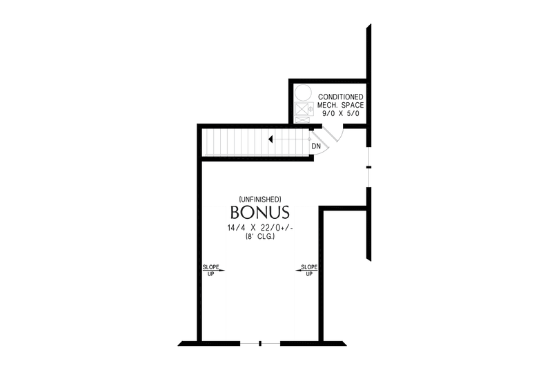 Home Plan - Floor Plan - Upper Floor for Cottage House Plan #48-1173 - 3 bed, 2 bath