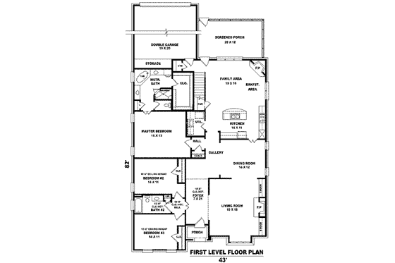 Floor Plan - Main Floor for European House Plan #81-1224 - 3 bed, 3 bath