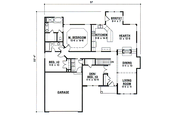 Traditional Floor Plan - Main Floor Plan #67-672