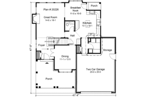 Floor Plan - Main Floor for Traditional House Plan #312-132 - 3 bed, 2.5 bath