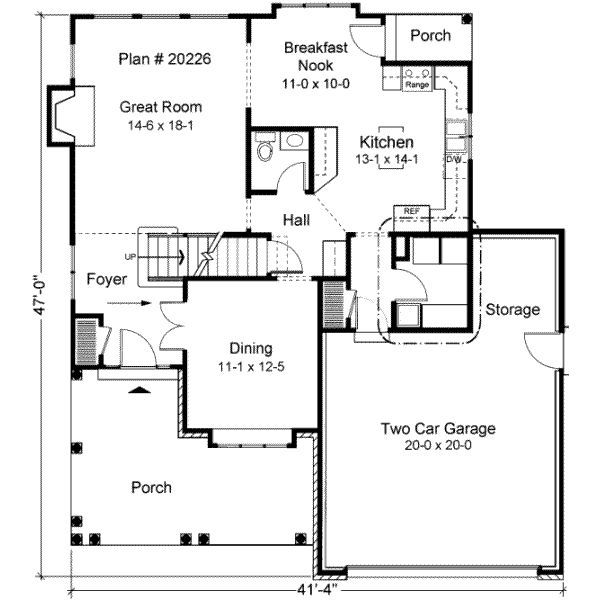 Traditional Floor Plan - Main Floor Plan #312-132