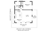 Contemporary Style House Plan - 1 Beds 1 Baths 650 Sq/Ft Plan #932-749 