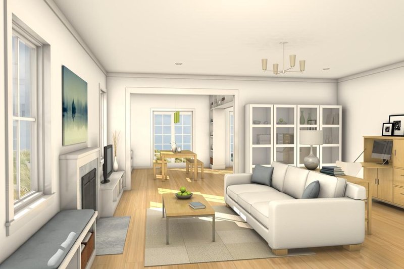 Architectural House Design - Interior - Family Room for Colonial House Plan #497-19 - 3 bed, 2.5 bath