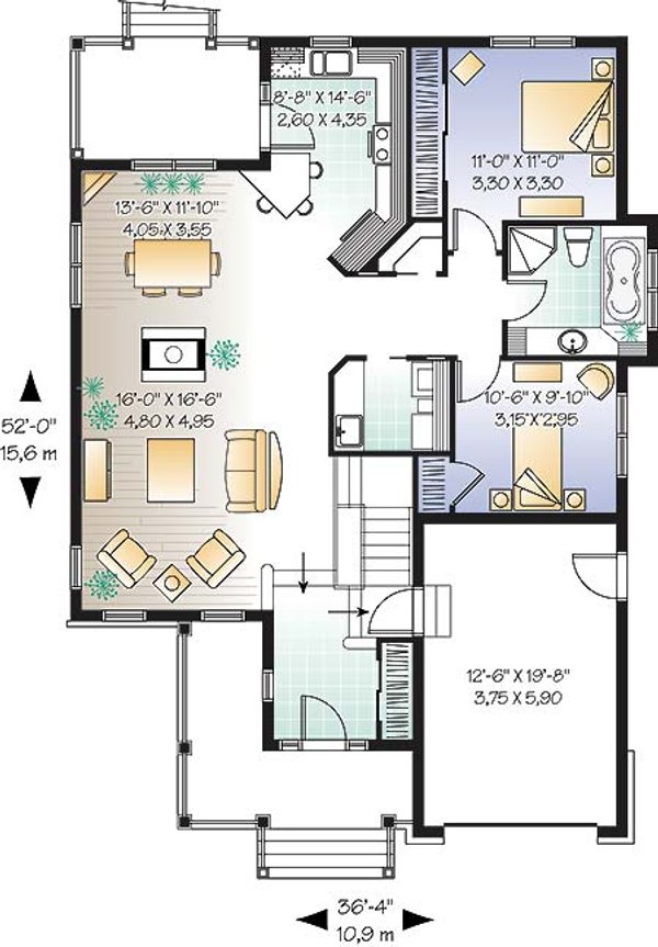 House Design - Traditional Floor Plan - Main Floor Plan #23-566