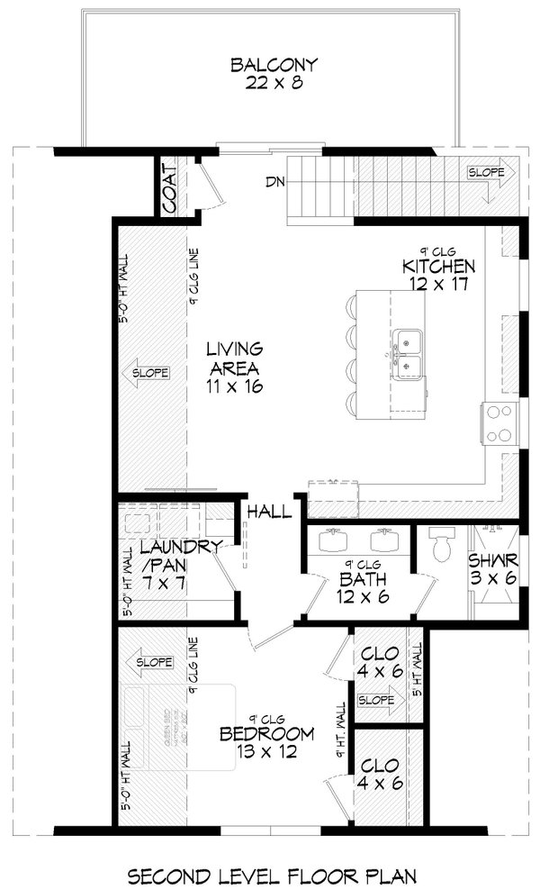 House Blueprint - Southern Floor Plan - Upper Floor Plan #932-1186