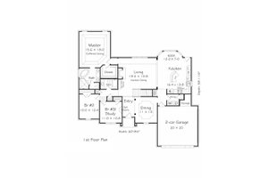Floor Plan - Main Floor for Traditional House Plan #329-350 - 3 bed, 3 bath