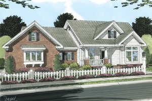 Cottage Exterior - Front Elevation Plan #513-2048