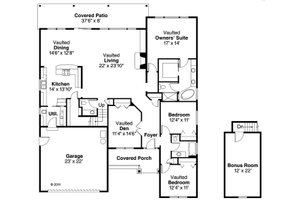 Floor Plan - Main Floor for Traditional House Plan #124-870 - 3 bed, 2.5 bath