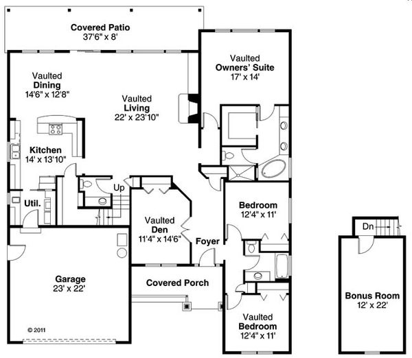 Dream House Plan - Traditional Floor Plan - Main Floor Plan #124-870