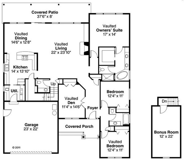 Traditional Floor Plan - Main Floor Plan #124-870