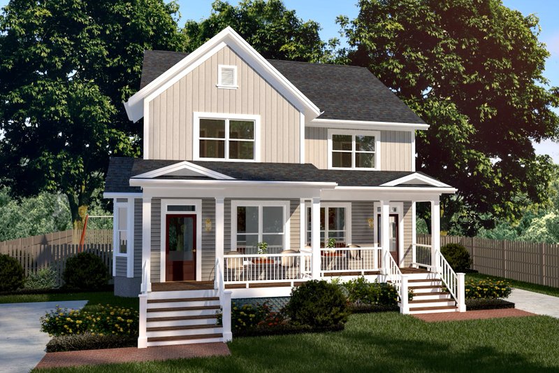 Southern Style House Plan - 3 Beds 2 Baths 2558 Sq/Ft Plan #79-242 Exterior