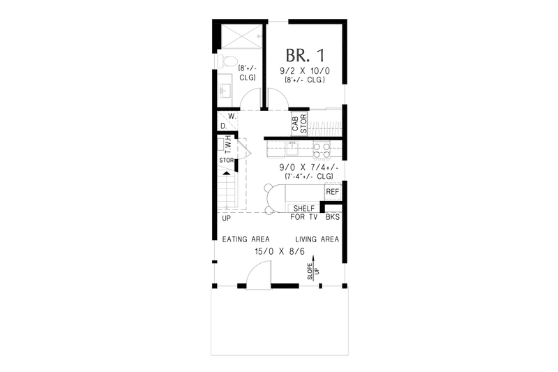 Dream House Plan - Floor Plan - Main Floor for Contemporary House Plan #48-1178 - 1 bed, 1 bath